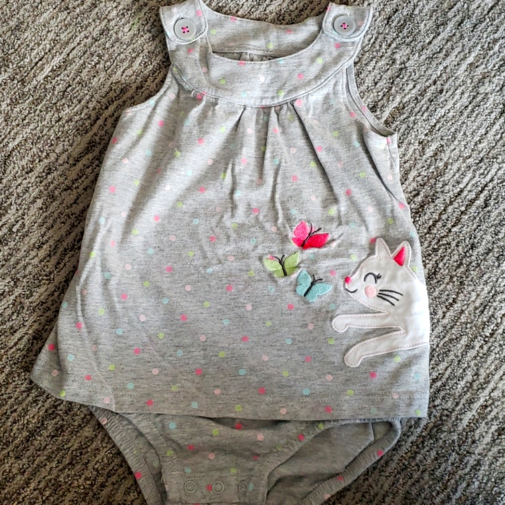 Girls spring kitty onesie